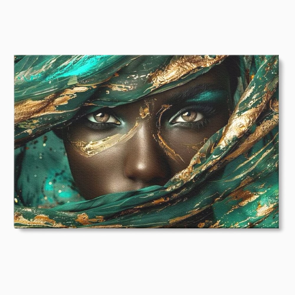 Tablou Canvas Premium LuxCanva® G1026, Ochi ce Spun Povesti , Oriental, Regina, Desert, Verde, Ochi, Boem, Smarald, Living, Dormitor