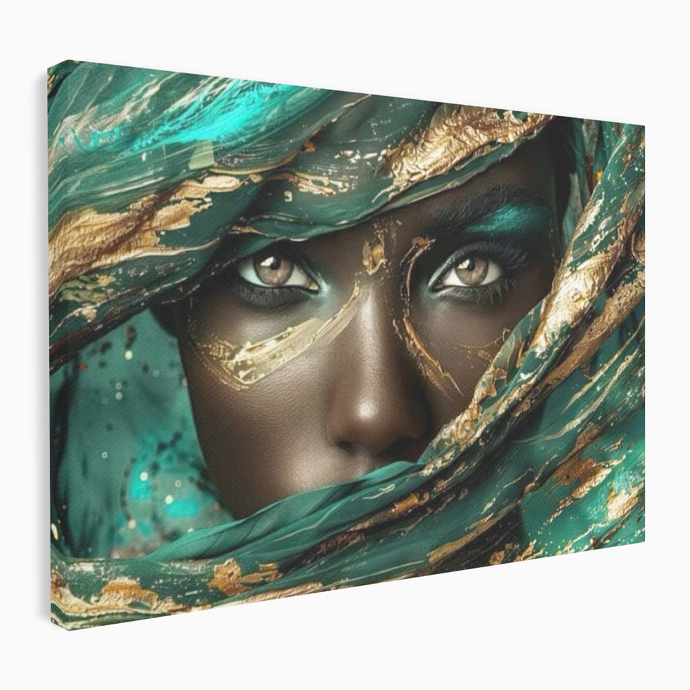 Tablou Canvas Premium LuxCanva® G1026, Ochi ce Spun Povesti , Oriental, Regina, Desert, Verde, Ochi, Boem, Smarald, Living, Dormitor