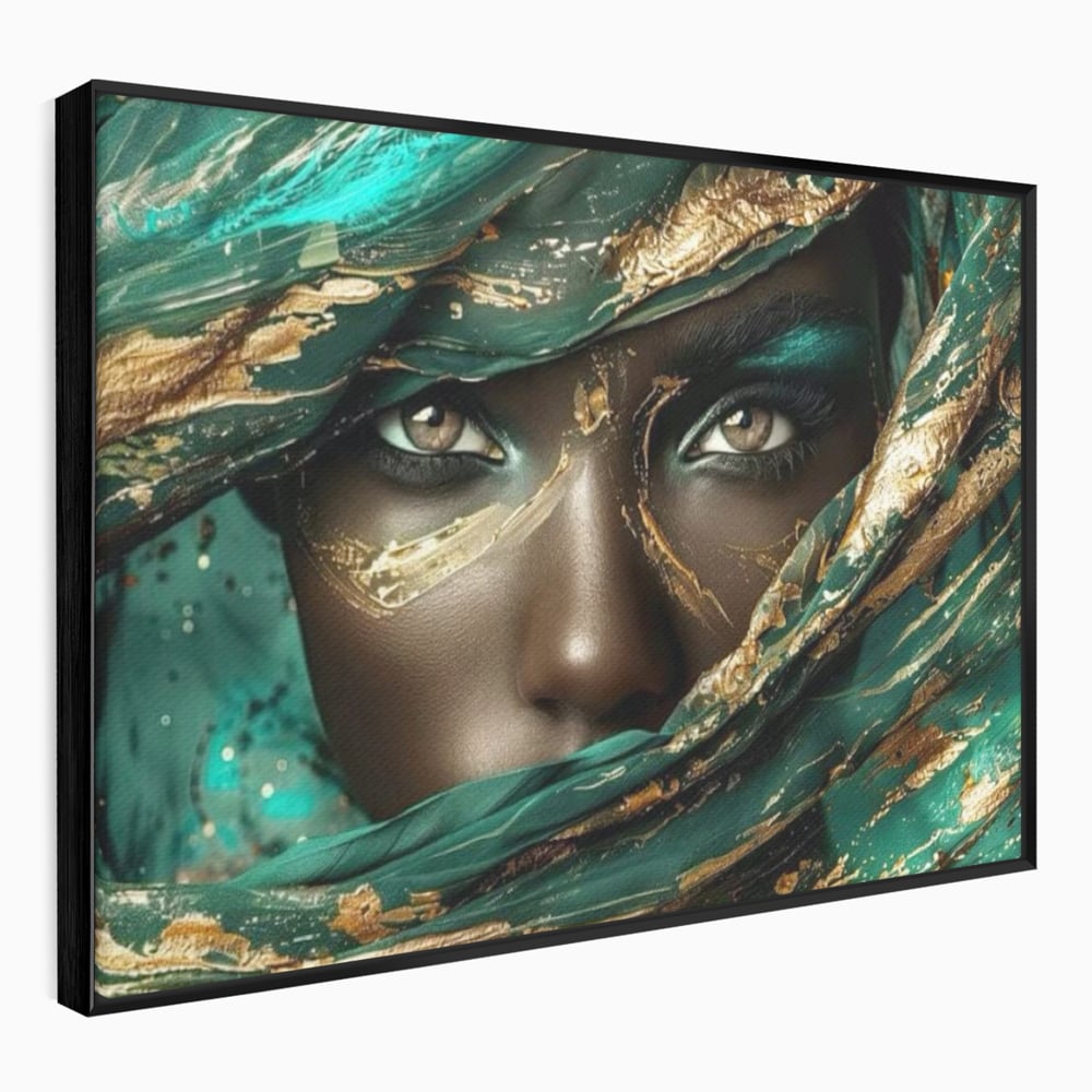 Tablou Canvas Premium LuxCanva® G1026, Ochi ce Spun Povesti , Oriental, Regina, Desert, Verde, Ochi, Boem, Smarald, Living, Dormitor
