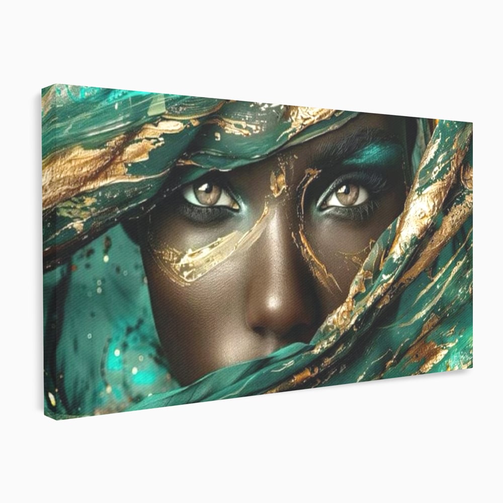 Tablou Canvas Premium LuxCanva® G1026, Ochi ce Spun Povesti , Oriental, Regina, Desert, Verde, Ochi, Boem, Smarald, Living, Dormitor