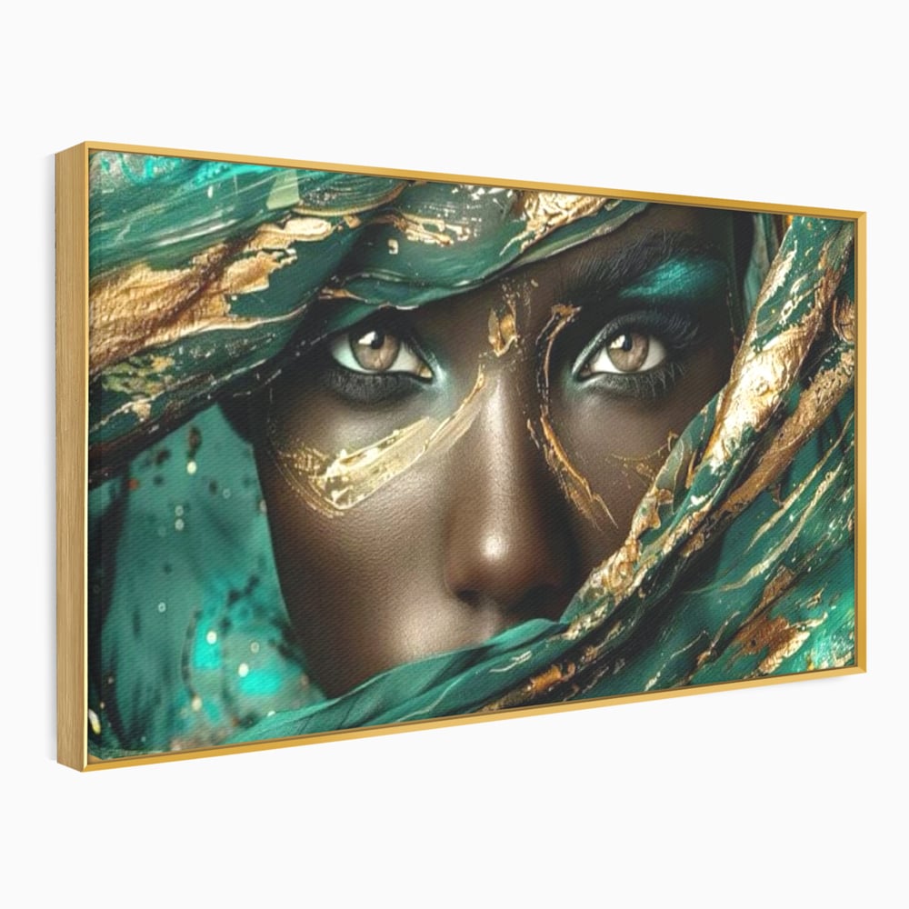 Tablou Canvas Premium LuxCanva® G1026, Ochi ce Spun Povesti , Oriental, Regina, Desert, Verde, Ochi, Boem, Smarald, Living, Dormitor