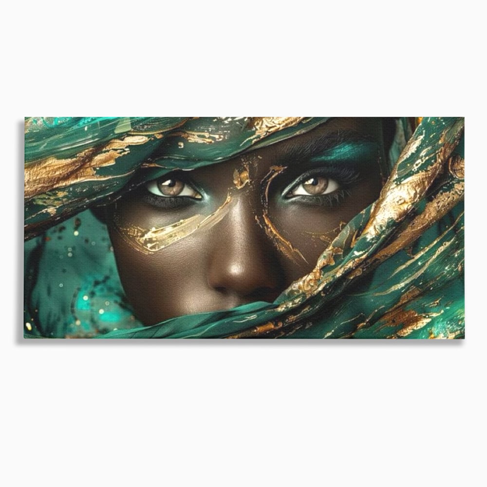 Tablou Canvas Premium LuxCanva® G1026, Ochi ce Spun Povesti , Oriental, Regina, Desert, Verde, Ochi, Boem, Smarald, Living, Dormitor