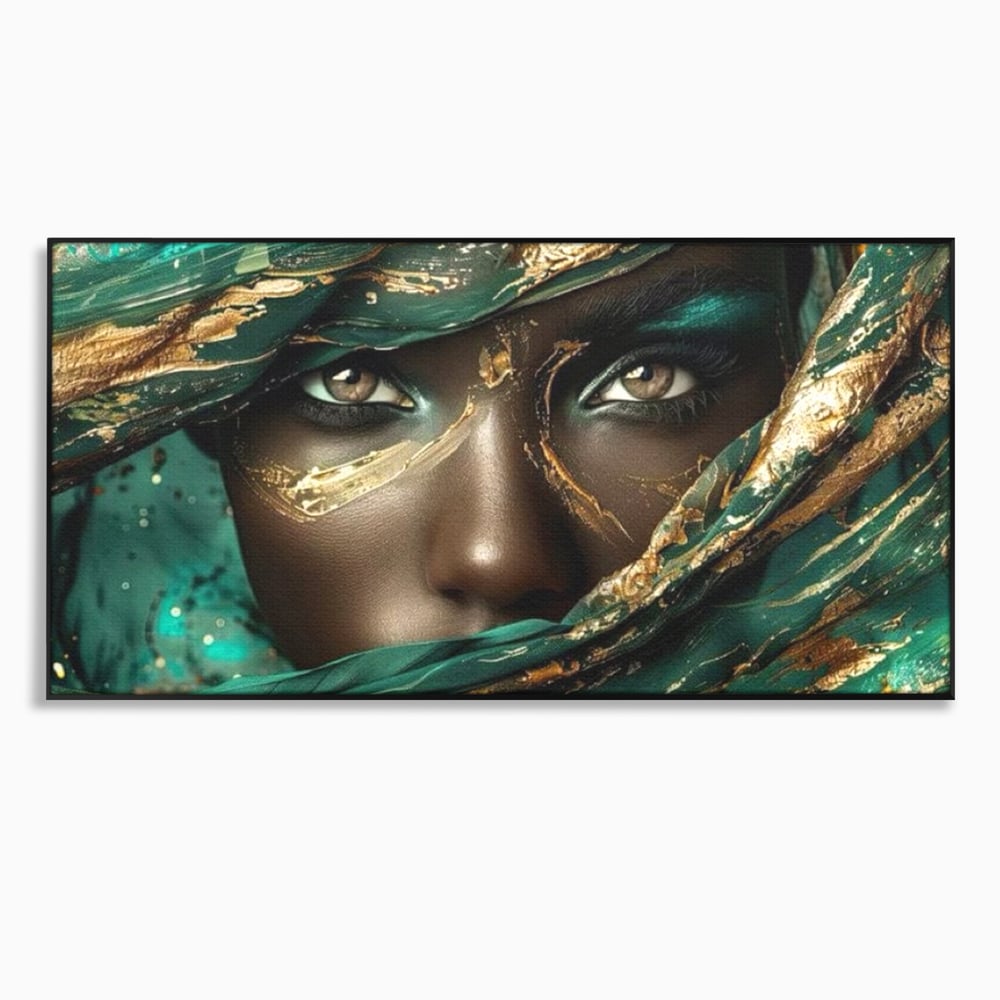 Tablou Canvas Premium LuxCanva® G1026, Ochi ce Spun Povesti , Oriental, Regina, Desert, Verde, Ochi, Boem, Smarald, Living, Dormitor