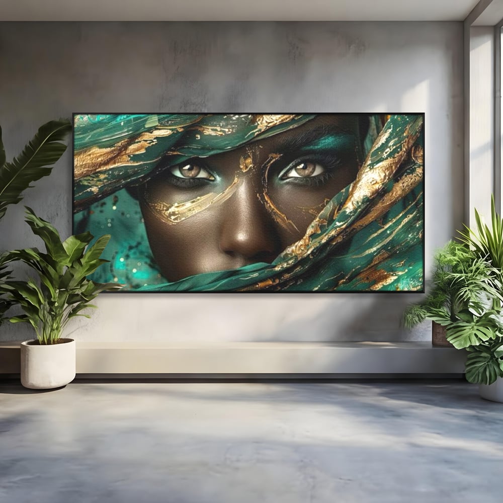 Tablou Canvas Premium LuxCanva® G1026, Ochi ce Spun Povesti , Oriental, Regina, Desert, Verde, Ochi, Boem, Smarald, Living, Dormitor