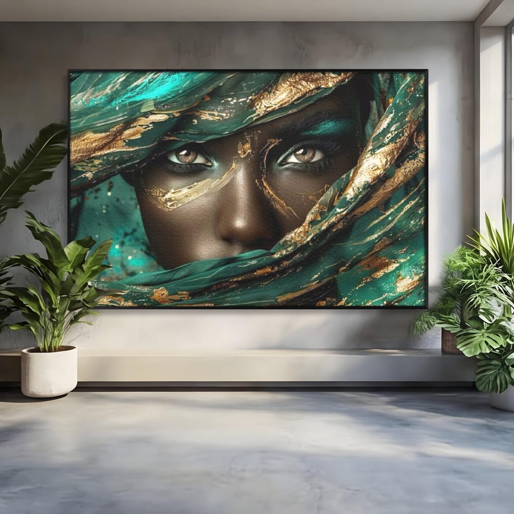 Tablou Canvas Premium LuxCanva® G1026, Ochi ce Spun Povesti , Oriental, Regina, Desert, Verde, Ochi, Boem, Smarald, Living, Dormitor