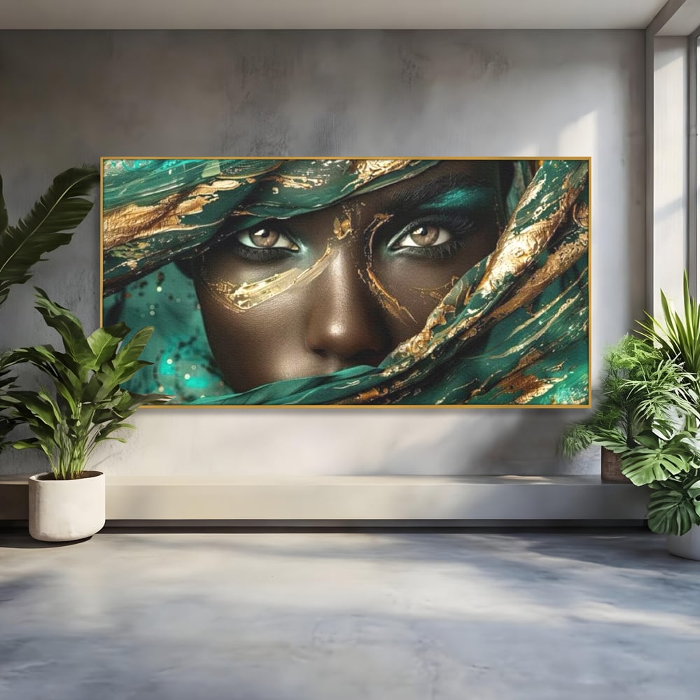 Tablou Canvas Premium LuxCanva® G1026, Ochi ce Spun Povesti , Oriental, Regina, Desert, Verde, Ochi, Boem, Smarald, Living, Dormitor