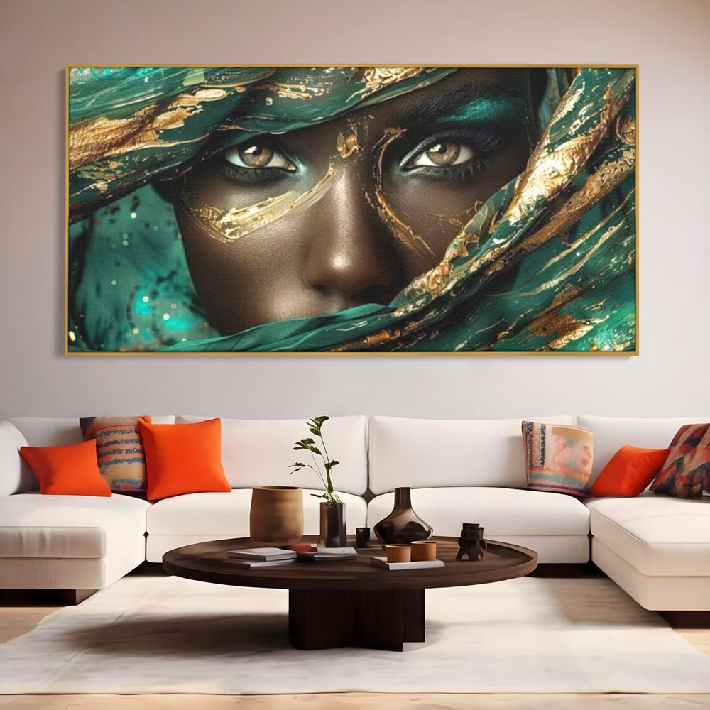 Tablou Canvas Premium LuxCanva® G1026, Ochi ce Spun Povesti , Oriental, Regina, Desert, Verde, Ochi, Boem, Smarald, Living, Dormitor
