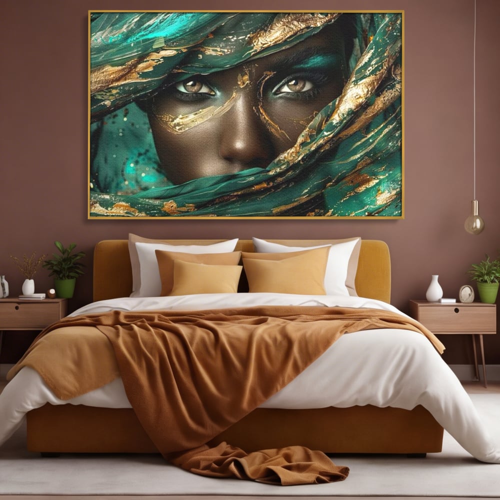 Tablou Canvas Premium LuxCanva® G1026, Ochi ce Spun Povesti , Oriental, Regina, Desert, Verde, Ochi, Boem, Smarald, Living, Dormitor