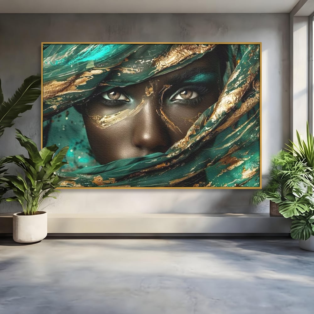 Tablou Canvas Premium LuxCanva® G1026, Ochi ce Spun Povesti , Oriental, Regina, Desert, Verde, Ochi, Boem, Smarald, Living, Dormitor