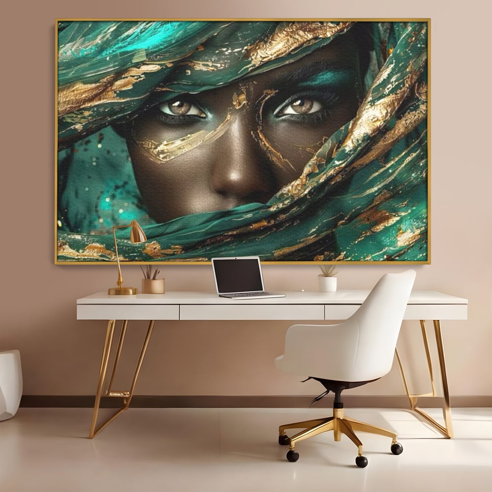 Tablou Canvas Premium LuxCanva® G1026, Ochi ce Spun Povesti , Oriental, Regina, Desert, Verde, Ochi, Boem, Smarald, Living, Dormitor