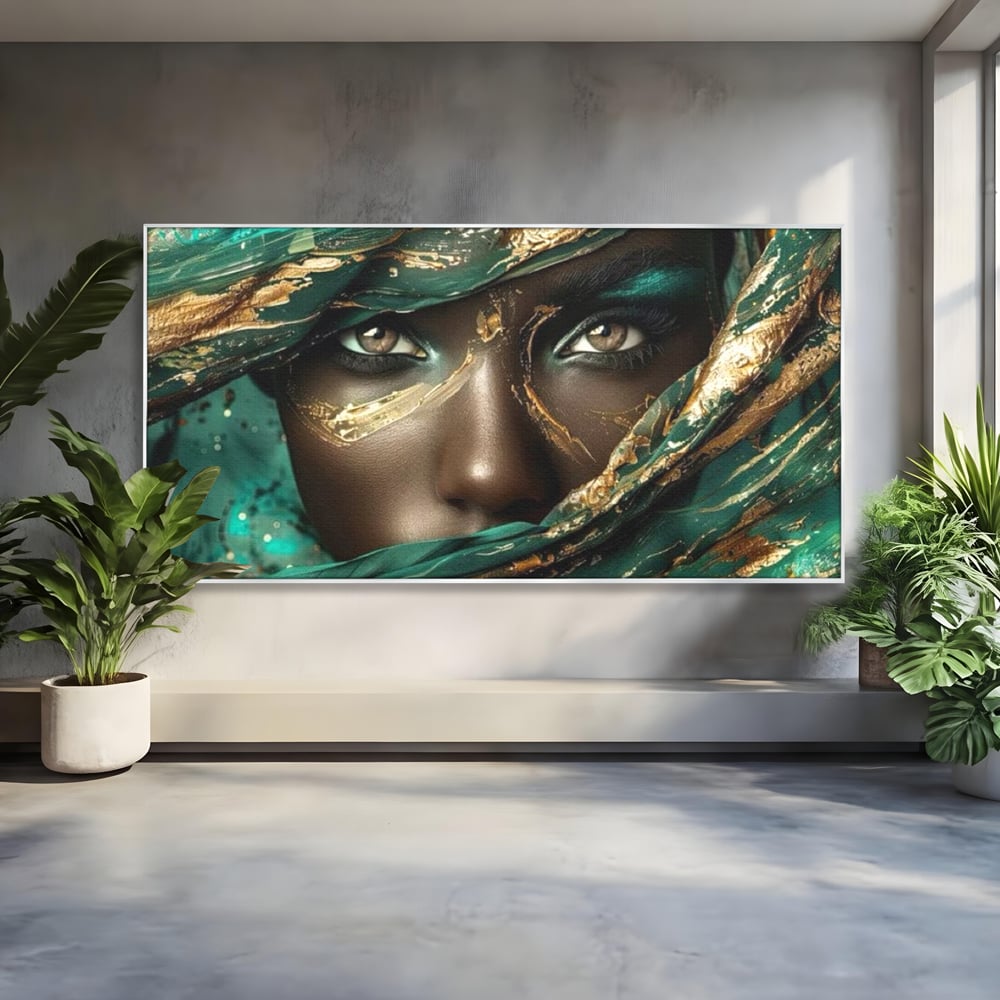 Tablou Canvas Premium LuxCanva® G1026, Ochi ce Spun Povesti , Oriental, Regina, Desert, Verde, Ochi, Boem, Smarald, Living, Dormitor