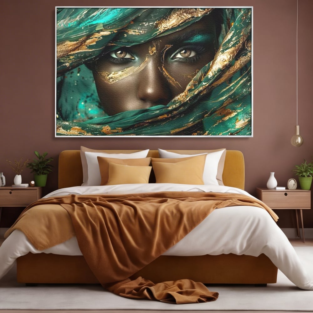 Tablou Canvas Premium LuxCanva® G1026, Ochi ce Spun Povesti , Oriental, Regina, Desert, Verde, Ochi, Boem, Smarald, Living, Dormitor