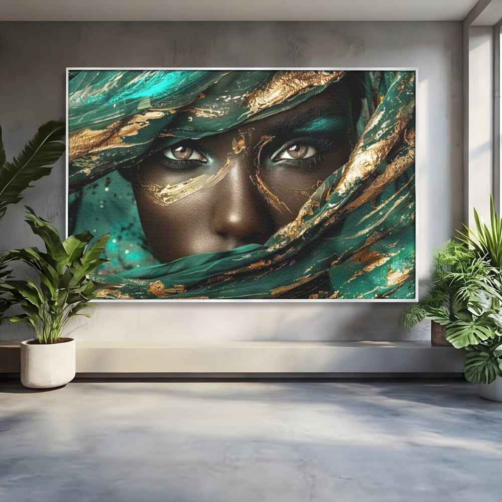 Tablou Canvas Premium LuxCanva® G1026, Ochi ce Spun Povesti , Oriental, Regina, Desert, Verde, Ochi, Boem, Smarald, Living, Dormitor