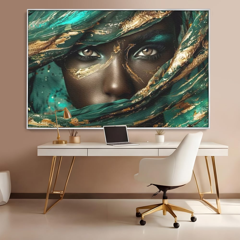 Tablou Canvas Premium LuxCanva® G1026, Ochi ce Spun Povesti , Oriental, Regina, Desert, Verde, Ochi, Boem, Smarald, Living, Dormitor