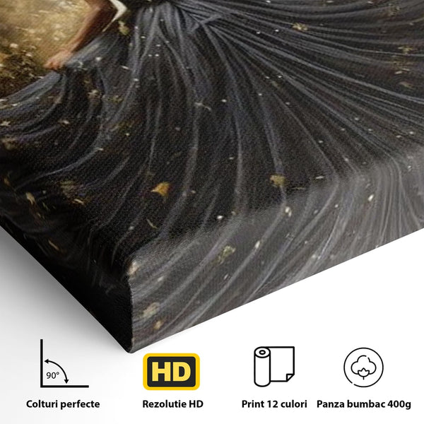 Tablou Canvas Premium LuxCanva® G1027, Magia din Intuneric , Stralucire, Magie, Rochie, Basm, Feminitate, Mister, Silueta, Living, Dormitor