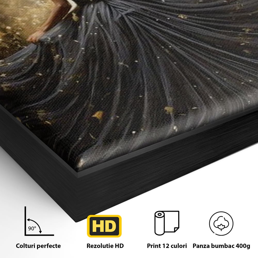 Tablou Canvas Premium LuxCanva® G1027, Magia din Intuneric , Stralucire, Magie, Rochie, Basm, Feminitate, Mister, Silueta, Living, Dormitor