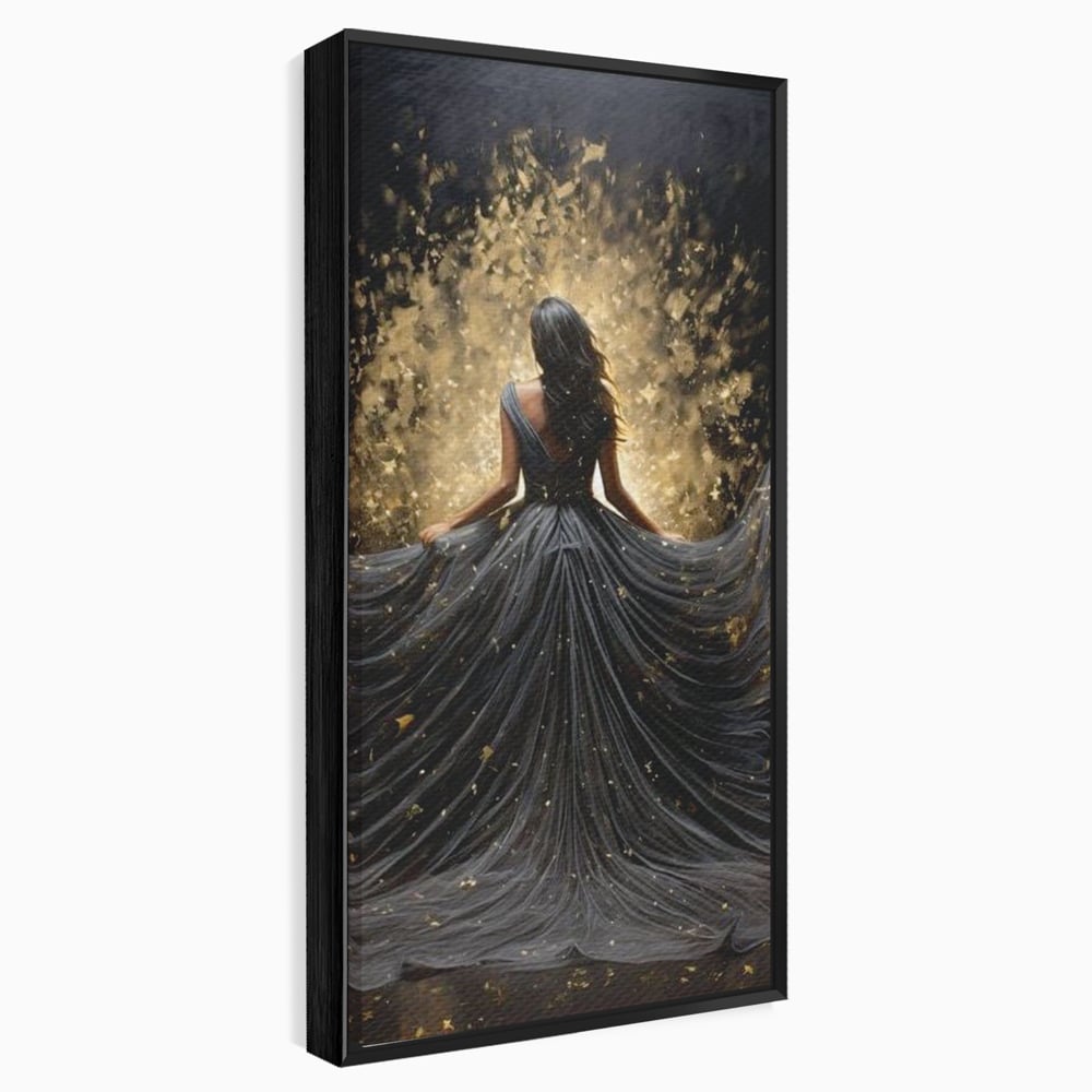 Tablou Canvas Premium LuxCanva® G1027, Magia din Intuneric , Stralucire, Magie, Rochie, Basm, Feminitate, Mister, Silueta, Living, Dormitor