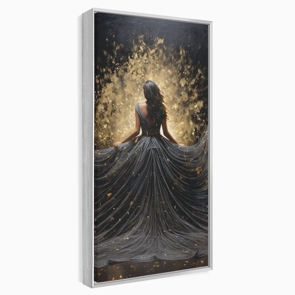 Tablou Canvas Premium LuxCanva® G1027, Magia din Intuneric , Stralucire, Magie, Rochie, Basm, Feminitate, Mister, Silueta, Living, Dormitor