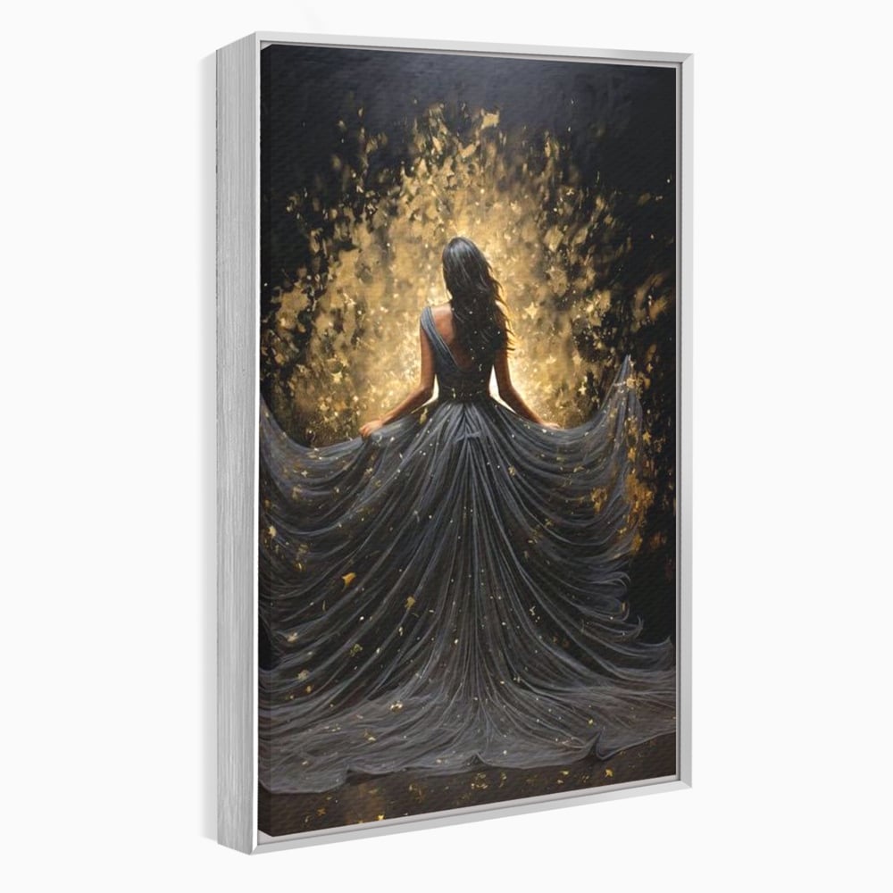 Tablou Canvas Premium LuxCanva® G1027, Magia din Intuneric , Stralucire, Magie, Rochie, Basm, Feminitate, Mister, Silueta, Living, Dormitor