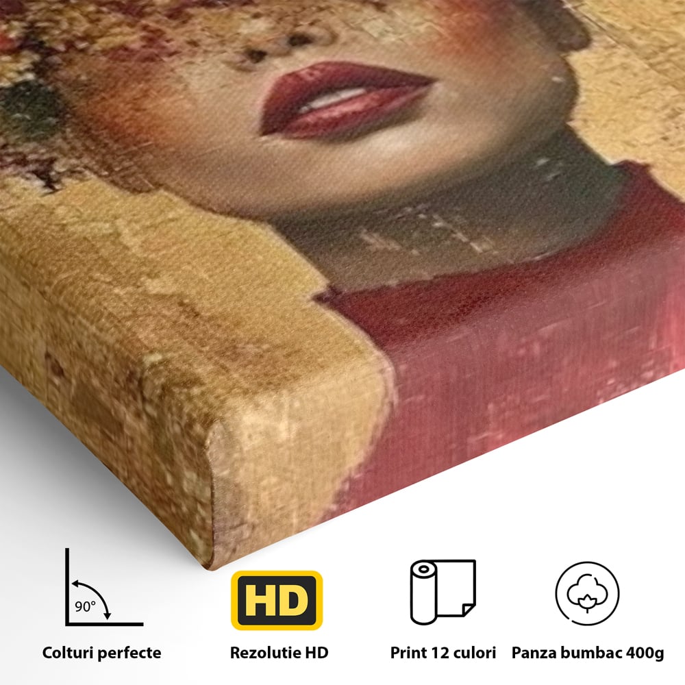 LuxCanva Premium-Leinwandkunst® G1029, Frau und Rosen, Natur, Blütenblätter, Rosen, Details, Porträt, Romantik, Romantisch, Wohnen, Schlafzimmer, Lebendige Farben