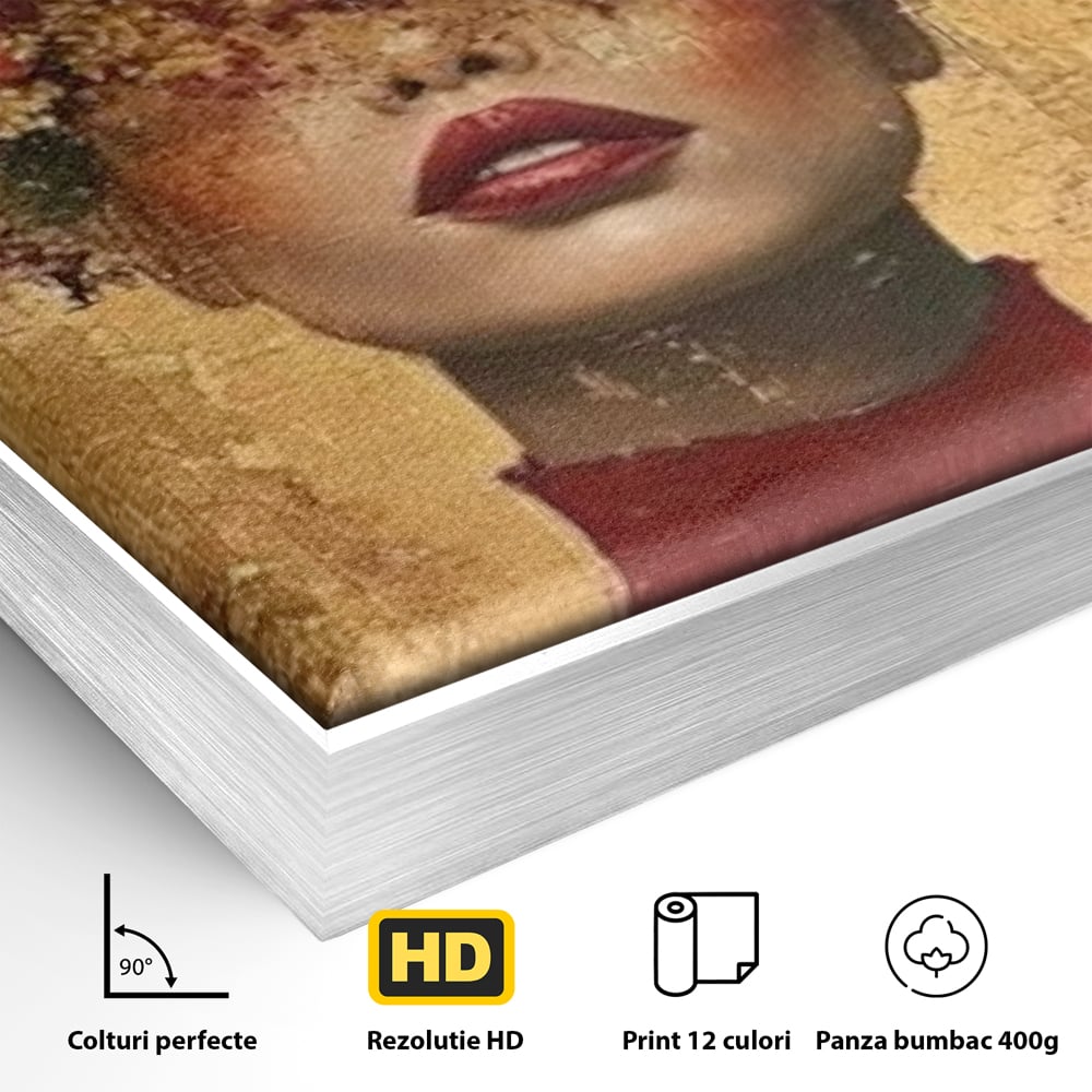 LuxCanva Premium-Leinwandkunst® G1029, Frau und Rosen, Natur, Blütenblätter, Rosen, Details, Porträt, Romantik, Romantisch, Wohnen, Schlafzimmer, Lebendige Farben