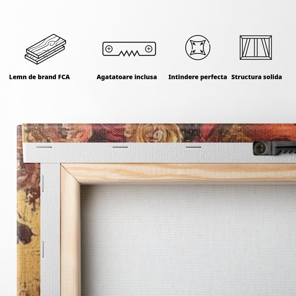 LuxCanva Premium-Leinwandkunst® G1029, Frau und Rosen, Natur, Blütenblätter, Rosen, Details, Porträt, Romantik, Romantisch, Wohnen, Schlafzimmer, Lebendige Farben