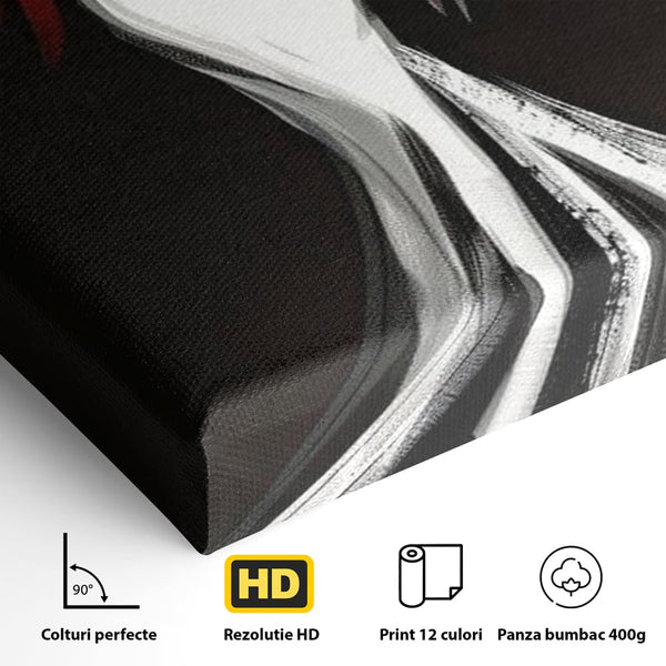 Tablou Canvas Premium LuxCanva® G1031, O Diva in Rochie Alba , Silueta, Palarie, Rochie, Sirena, Podium, Moda, Stil, Living, Dormitor, Culori vibrante