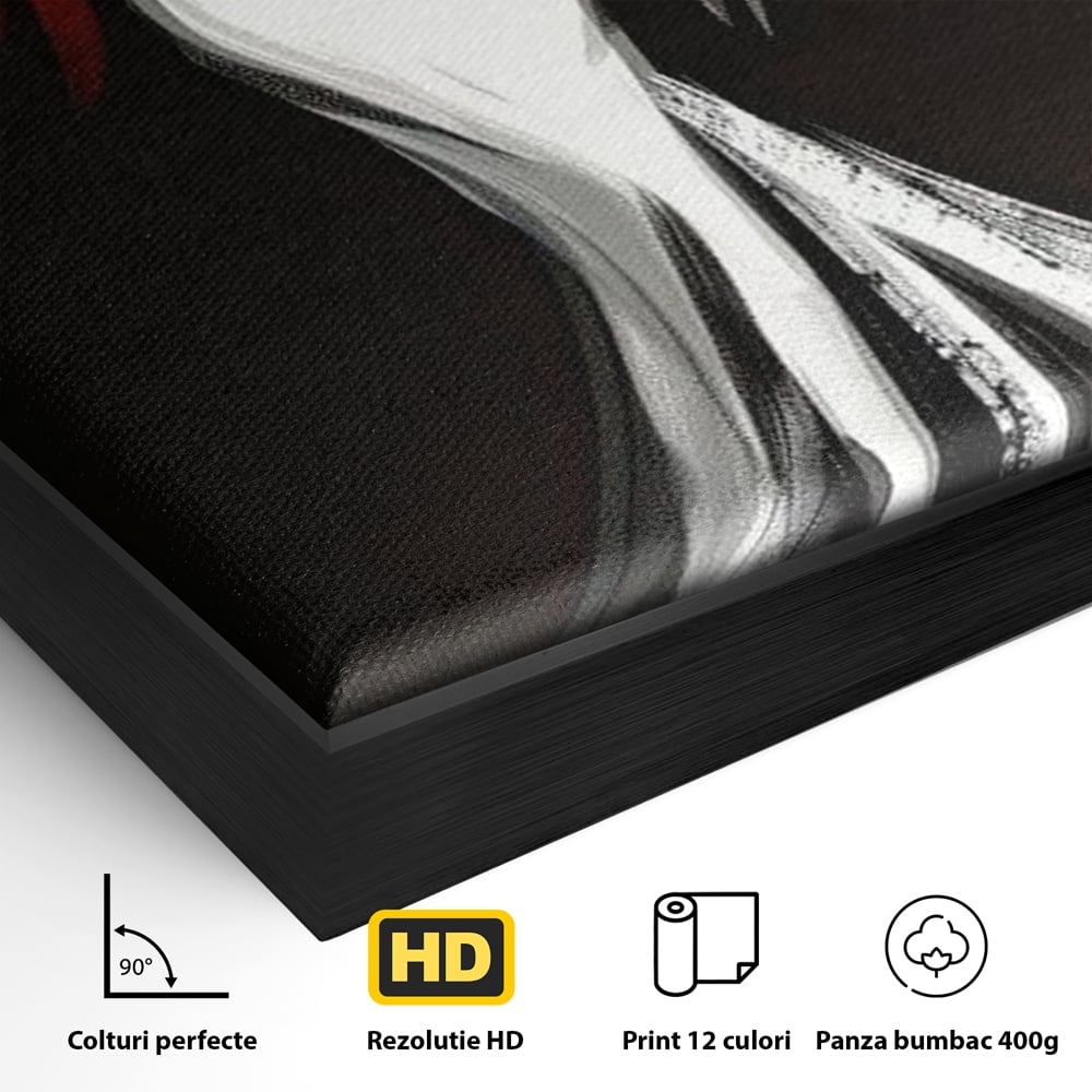 Tablou Canvas Premium LuxCanva® G1031, O Diva in Rochie Alba , Silueta, Palarie, Rochie, Sirena, Podium, Moda, Stil, Living, Dormitor, Culori vibrante