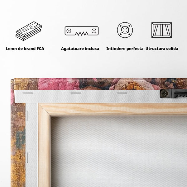 Tablou Canvas Premium LuxCanva® G1032, Poezie in Petale Pastel , Coroana, Natura, Simbioza, Romantism, Artistic, Armonie, Living, Dormitor
