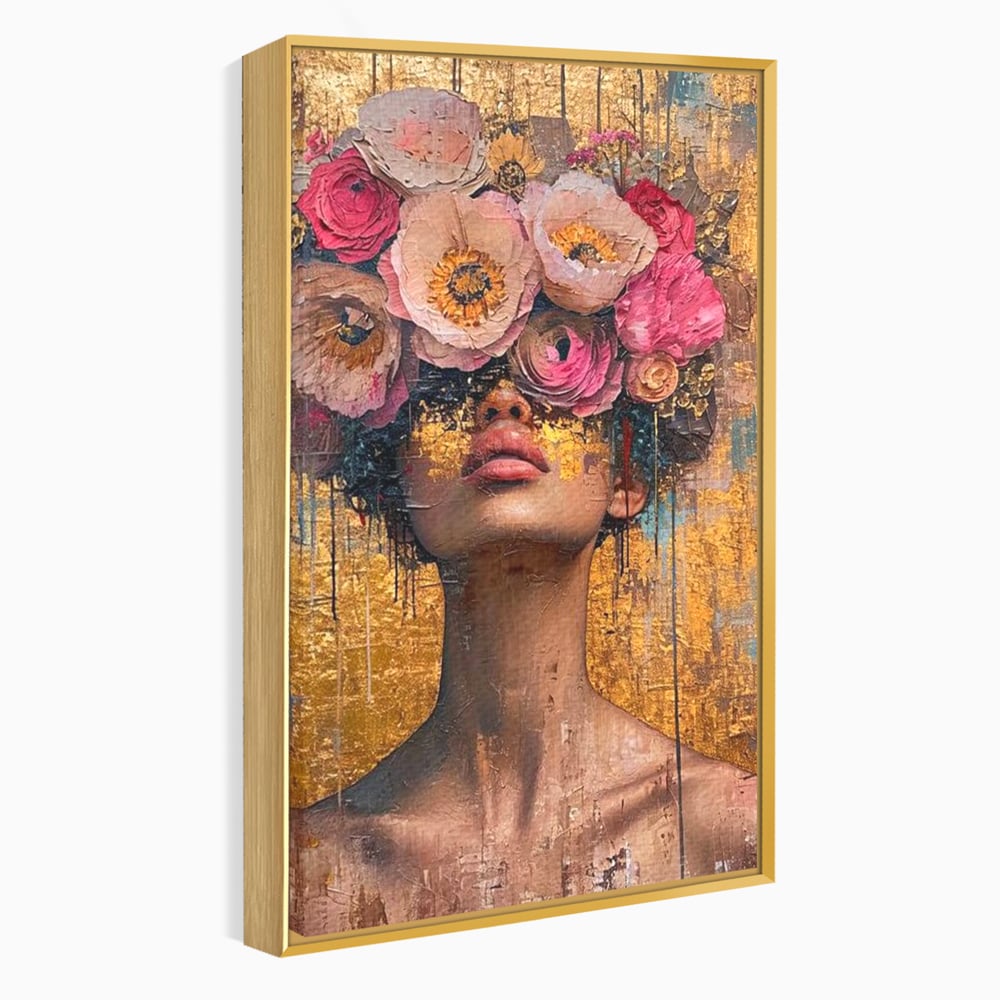 Tablou Canvas Premium LuxCanva® G1032, Poezie in Petale Pastel , Coroana, Natura, Simbioza, Romantism, Artistic, Armonie, Living, Dormitor