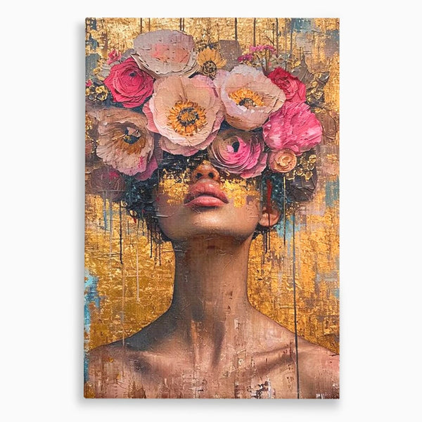 Tablou Canvas Premium LuxCanva® G1032, Poezie in Petale Pastel , Coroana, Natura, Simbioza, Romantism, Artistic, Armonie, Living, Dormitor