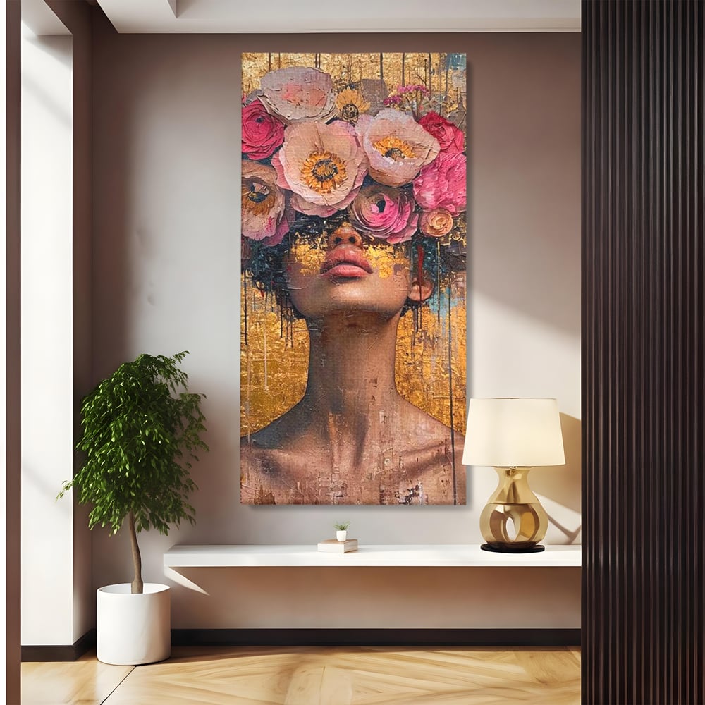 Tablou Canvas Premium LuxCanva® G1032, Poezie in Petale Pastel , Coroana, Natura, Simbioza, Romantism, Artistic, Armonie, Living, Dormitor
