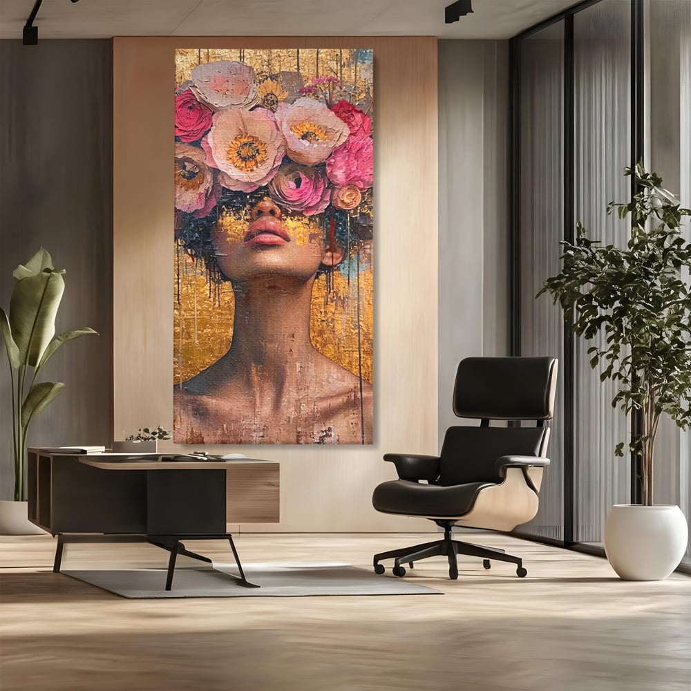 Tablou Canvas Premium LuxCanva® G1032, Poezie in Petale Pastel , Coroana, Natura, Simbioza, Romantism, Artistic, Armonie, Living, Dormitor