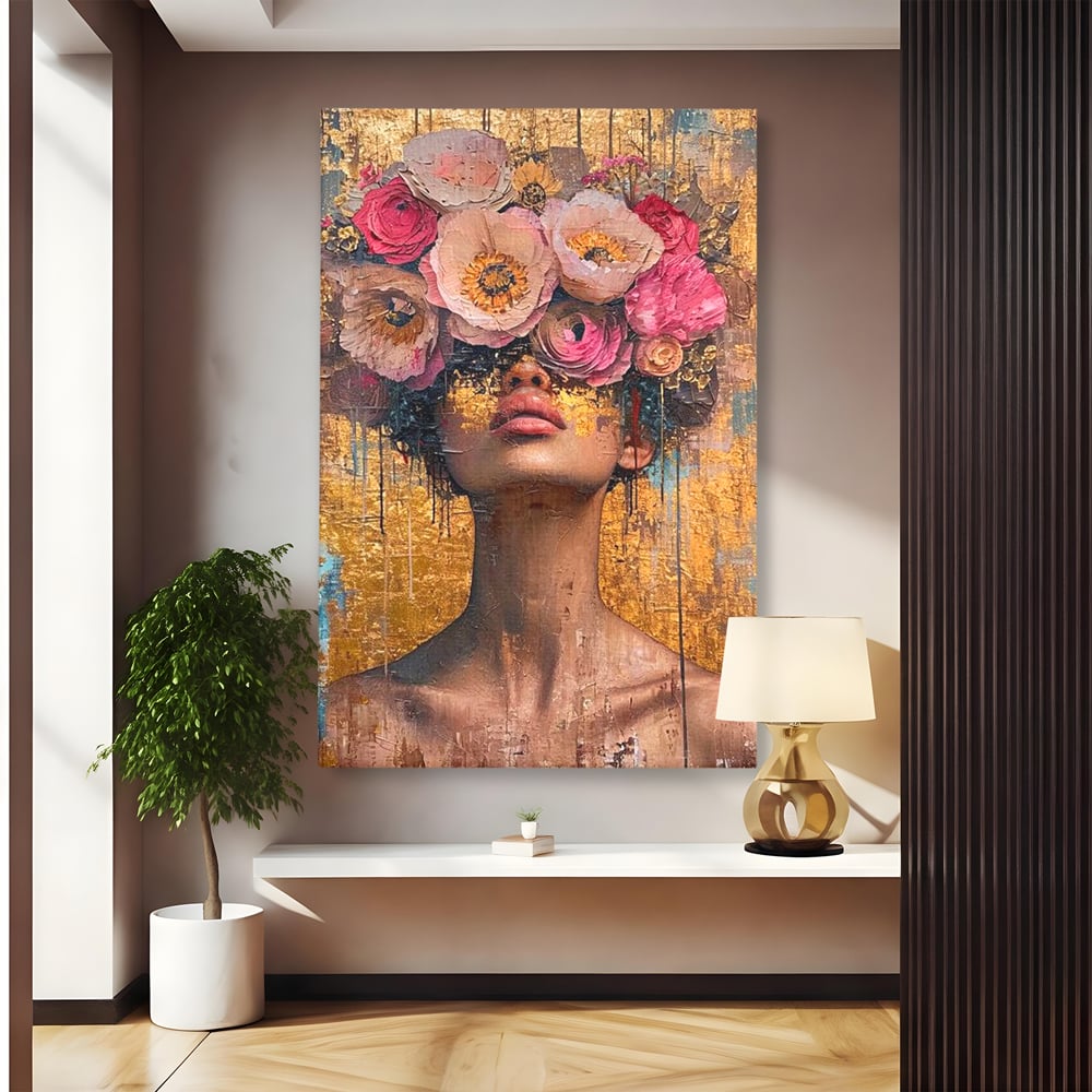Tablou Canvas Premium LuxCanva® G1032, Poezie in Petale Pastel , Coroana, Natura, Simbioza, Romantism, Artistic, Armonie, Living, Dormitor