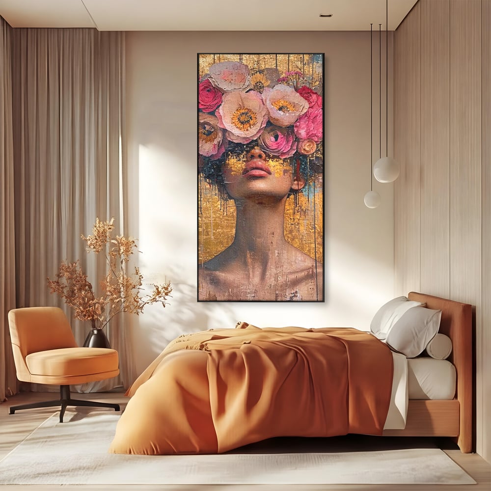 Tablou Canvas Premium LuxCanva® G1032, Poezie in Petale Pastel , Coroana, Natura, Simbioza, Romantism, Artistic, Armonie, Living, Dormitor