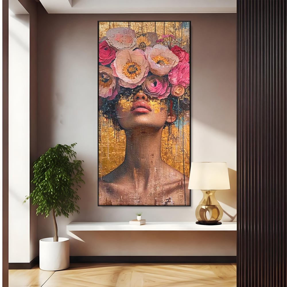Tablou Canvas Premium LuxCanva® G1032, Poezie in Petale Pastel , Coroana, Natura, Simbioza, Romantism, Artistic, Armonie, Living, Dormitor