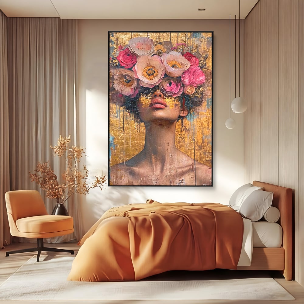 Tablou Canvas Premium LuxCanva® G1032, Poezie in Petale Pastel , Coroana, Natura, Simbioza, Romantism, Artistic, Armonie, Living, Dormitor