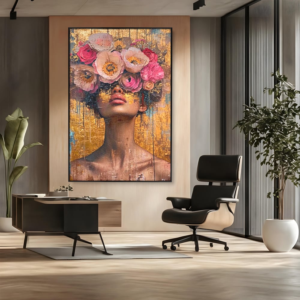 Tablou Canvas Premium LuxCanva® G1032, Poezie in Petale Pastel , Coroana, Natura, Simbioza, Romantism, Artistic, Armonie, Living, Dormitor