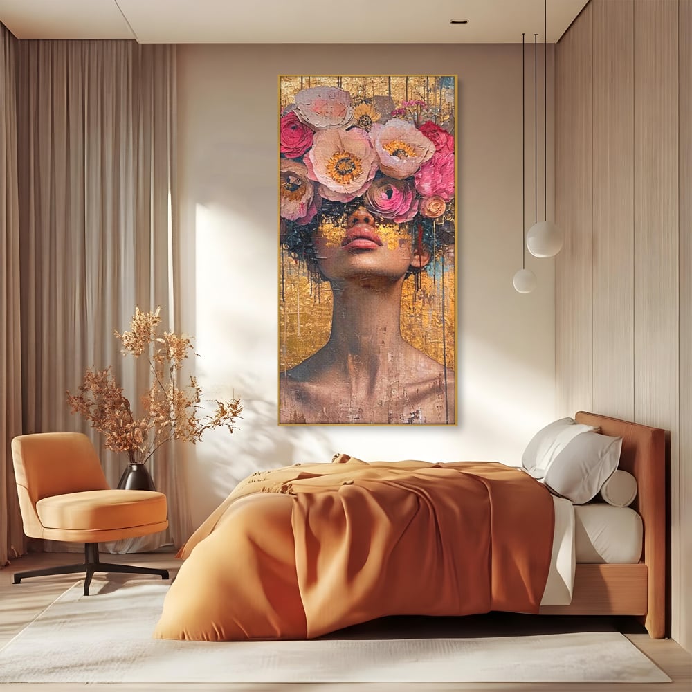 Tablou Canvas Premium LuxCanva® G1032, Poezie in Petale Pastel , Coroana, Natura, Simbioza, Romantism, Artistic, Armonie, Living, Dormitor