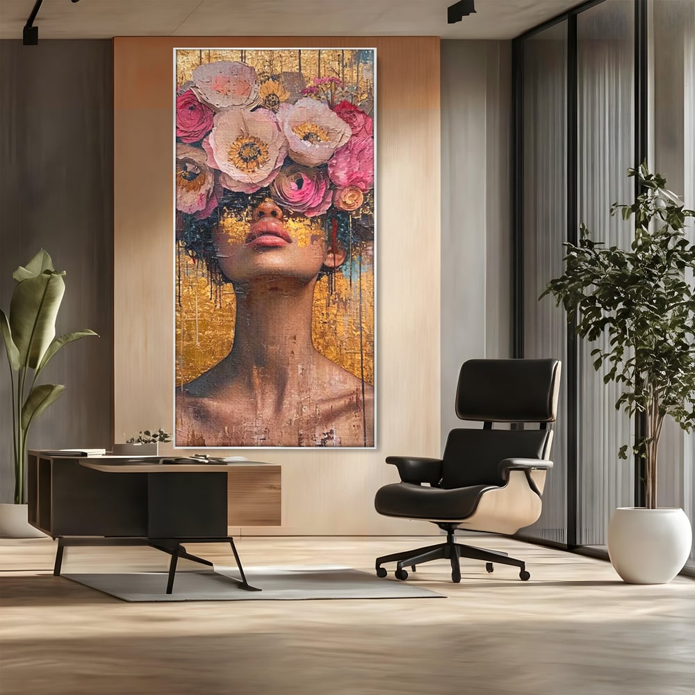 Tablou Canvas Premium LuxCanva® G1032, Poezie in Petale Pastel , Coroana, Natura, Simbioza, Romantism, Artistic, Armonie, Living, Dormitor