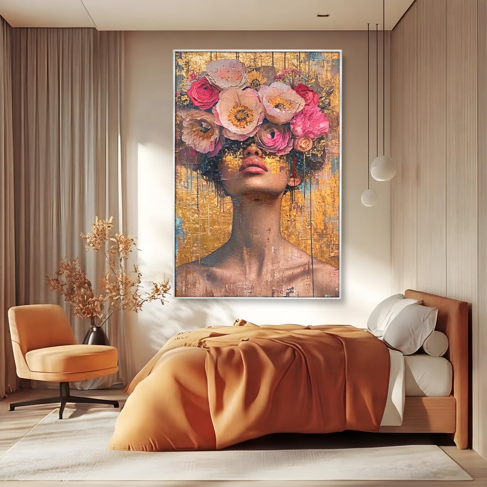 Tablou Canvas Premium LuxCanva® G1032, Poezie in Petale Pastel , Coroana, Natura, Simbioza, Romantism, Artistic, Armonie, Living, Dormitor