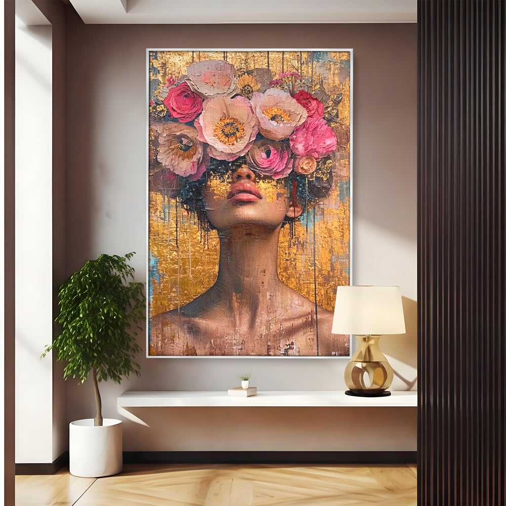 Tablou Canvas Premium LuxCanva® G1032, Poezie in Petale Pastel , Coroana, Natura, Simbioza, Romantism, Artistic, Armonie, Living, Dormitor