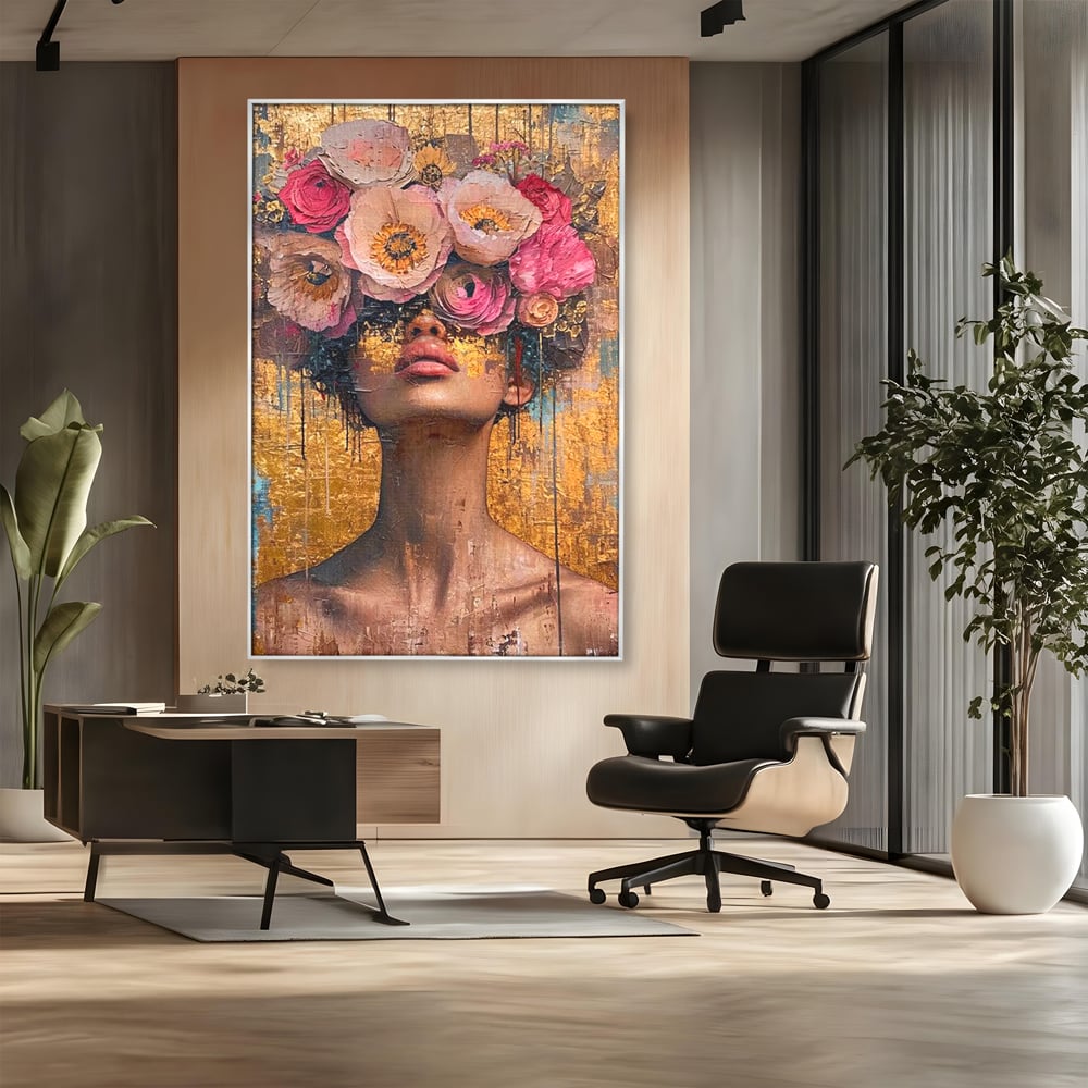 Tablou Canvas Premium LuxCanva® G1032, Poezie in Petale Pastel , Coroana, Natura, Simbioza, Romantism, Artistic, Armonie, Living, Dormitor