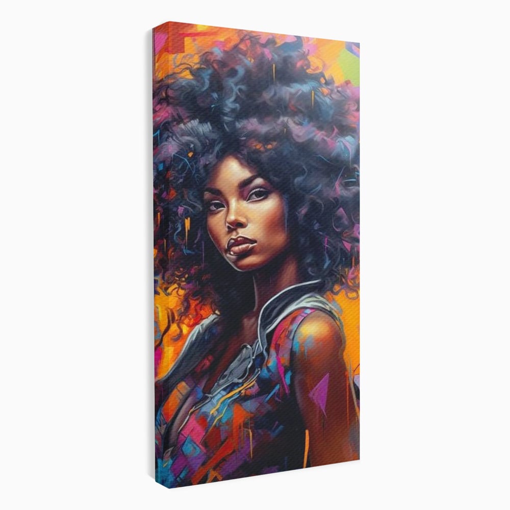 Leinwandbilder Leinwand Premium LuxCanva® G1035, Spirit Rebel , Urban, Afro, Elektrisch, Unabhängigkeit, Kontrast, Schönheit, Wohnen, Schlafzimmer, Lebendige Farben
