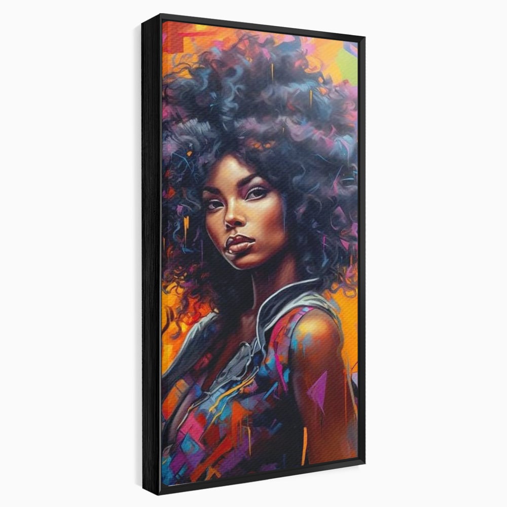 Leinwandbilder Leinwand Premium LuxCanva® G1035, Spirit Rebel , Urban, Afro, Elektrisch, Unabhängigkeit, Kontrast, Schönheit, Wohnen, Schlafzimmer, Lebendige Farben