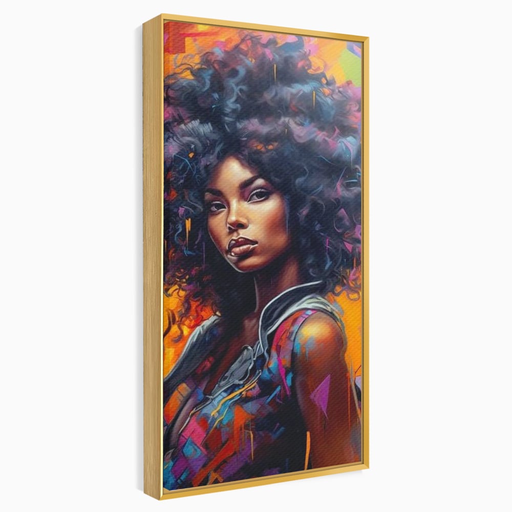Leinwandbilder Leinwand Premium LuxCanva® G1035, Spirit Rebel , Urban, Afro, Elektrisch, Unabhängigkeit, Kontrast, Schönheit, Wohnen, Schlafzimmer, Lebendige Farben