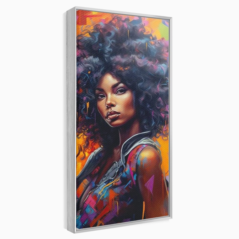 Leinwandbilder Leinwand Premium LuxCanva® G1035, Spirit Rebel , Urban, Afro, Elektrisch, Unabhängigkeit, Kontrast, Schönheit, Wohnen, Schlafzimmer, Lebendige Farben
