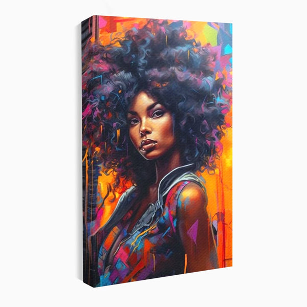 Leinwandbilder Leinwand Premium LuxCanva® G1035, Spirit Rebel , Urban, Afro, Elektrisch, Unabhängigkeit, Kontrast, Schönheit, Wohnen, Schlafzimmer, Lebendige Farben