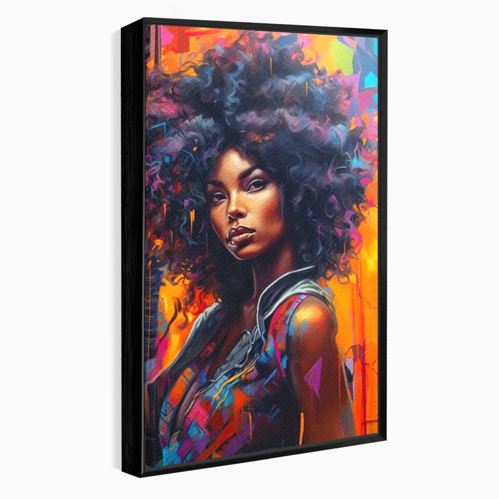 Leinwandbilder Leinwand Premium LuxCanva® G1035, Spirit Rebel , Urban, Afro, Elektrisch, Unabhängigkeit, Kontrast, Schönheit, Wohnen, Schlafzimmer, Lebendige Farben