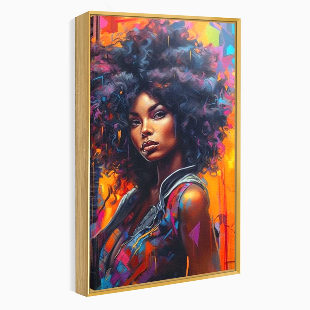 Leinwandbilder Leinwand Premium LuxCanva® G1035, Spirit Rebel , Urban, Afro, Elektrisch, Unabhängigkeit, Kontrast, Schönheit, Wohnen, Schlafzimmer, Lebendige Farben